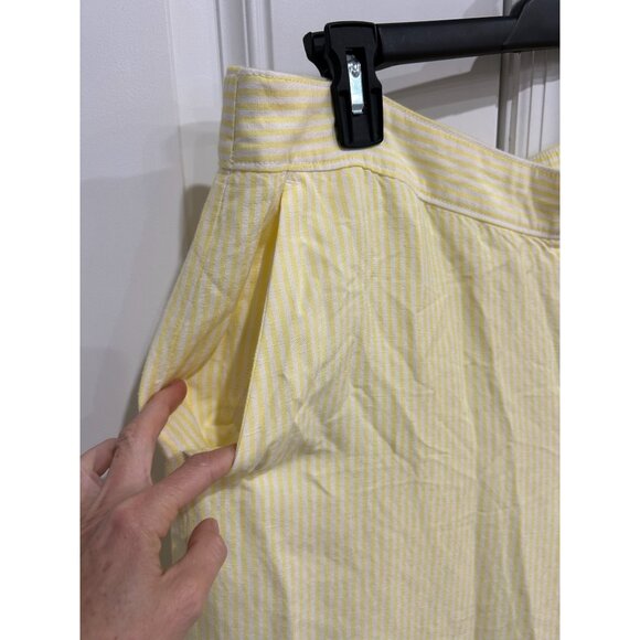 Loft Lightweight Summer Wear Yellow Pinstripe Cropped Pants Size XL Preppy NWT - Picture 4 of 10
